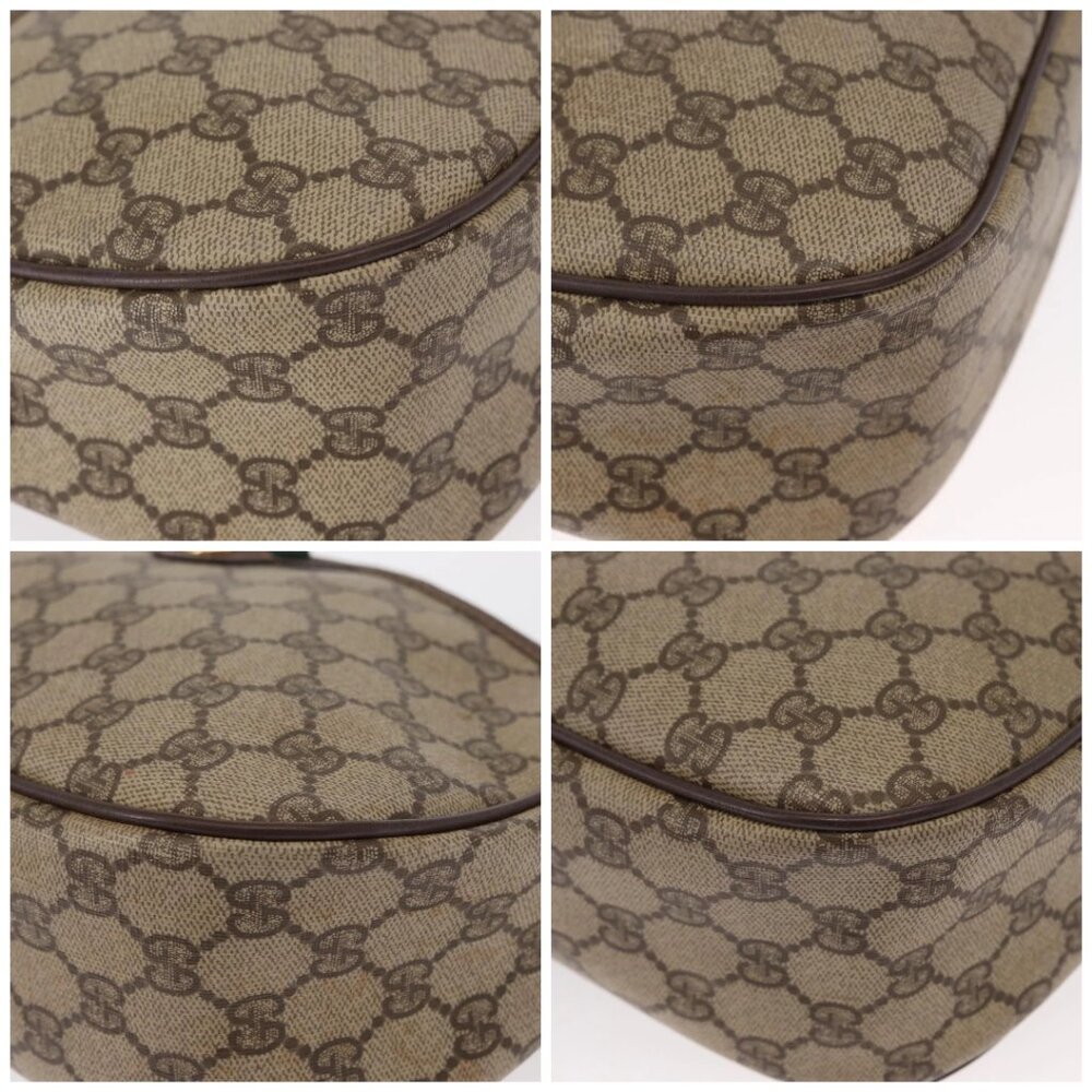 GUCCI GG Supreme Web Sherry Line Bag PVC Beige Gold 89 02 077 Auth 156280 - Picture 14 of 16